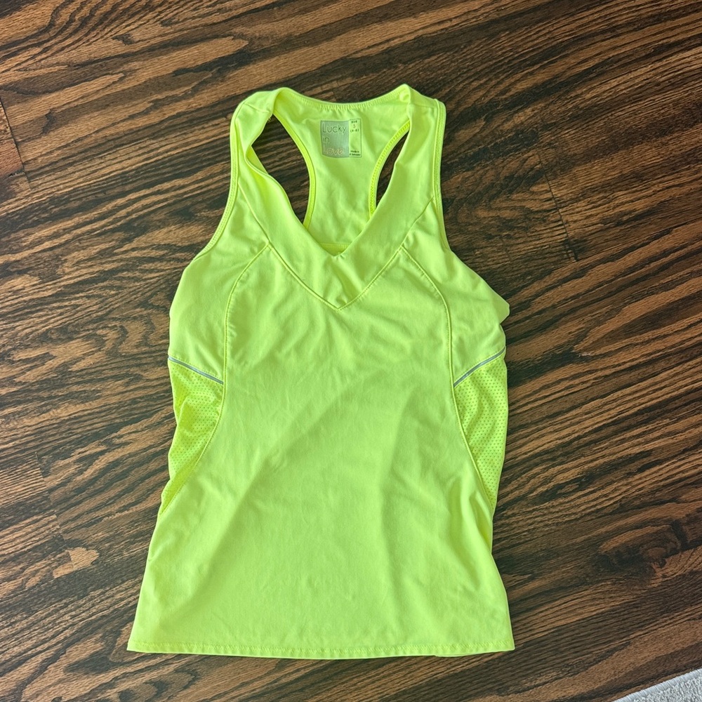 Lucky in Love Neon Lime Tank Top